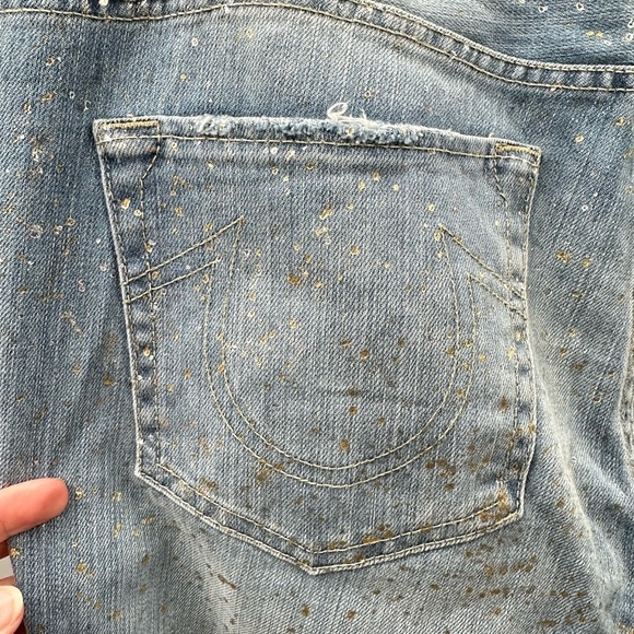 TRUE RELIGION Speckled Hen woman mid rise slim boyfriend cotton denim jean 30 - Picture 9 of 15